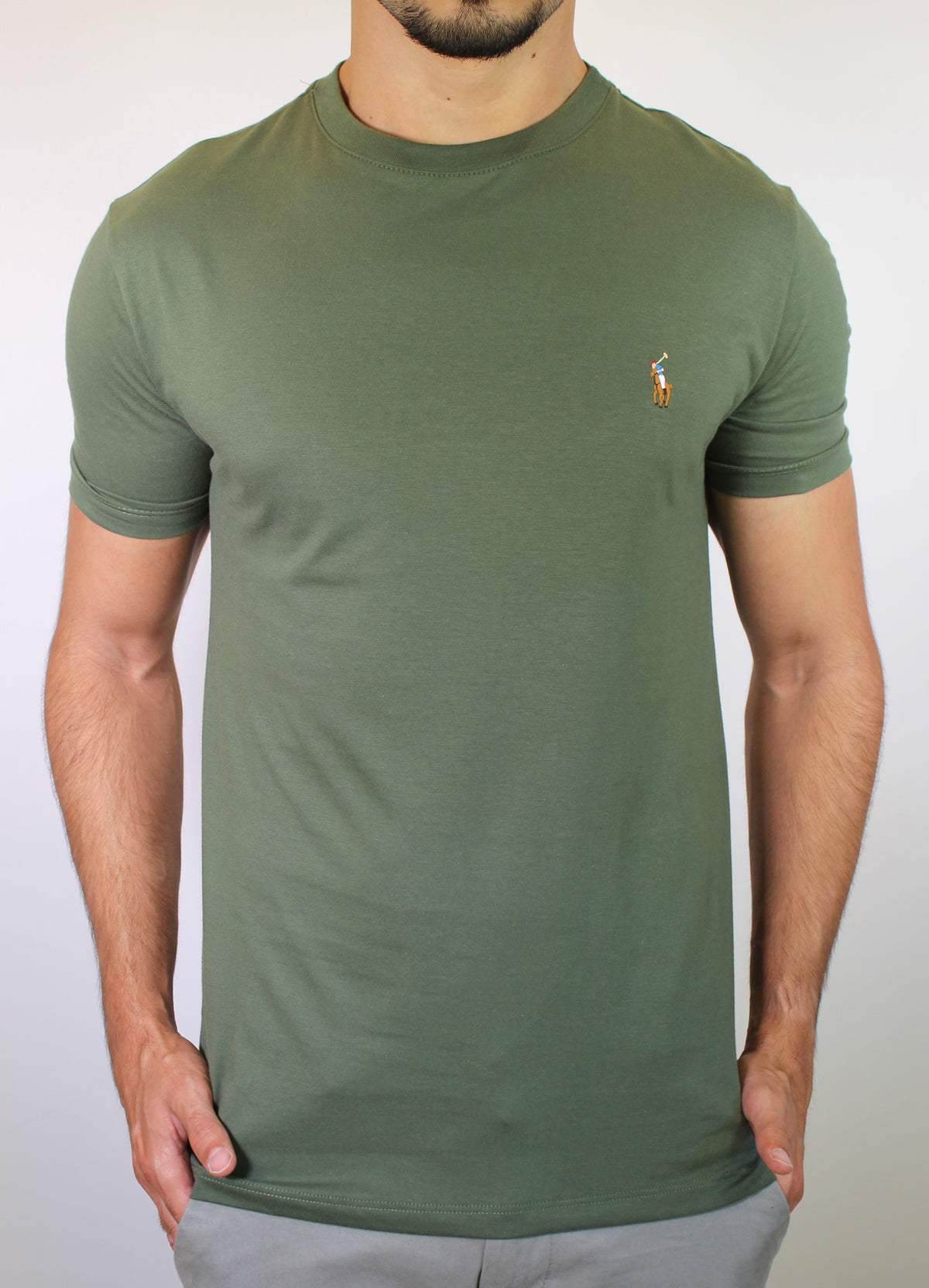Camiseta RL Essential Small Pony Colorido  - Verde Musgo
