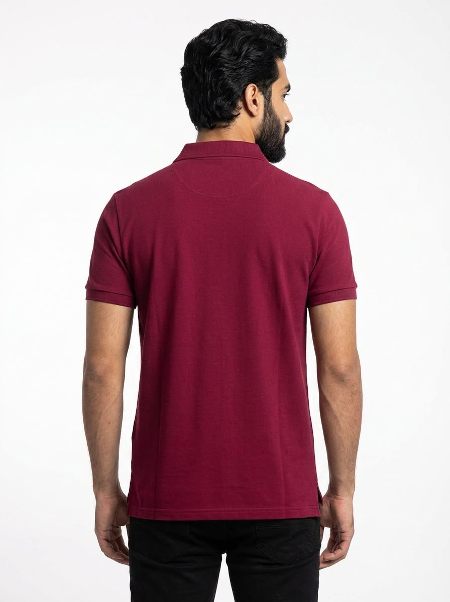 Camisa Gola Polo RL - Bordô Small Pony Azul