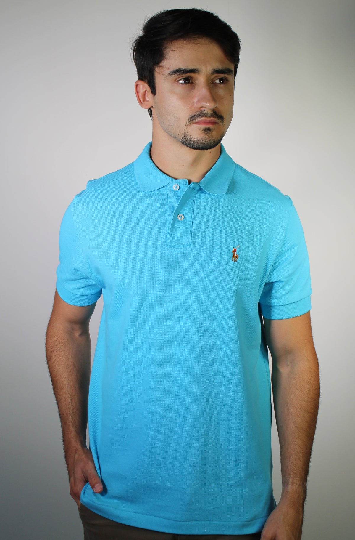Camisa Gola Polo RL - Azul Piscina Small Pony Colorido