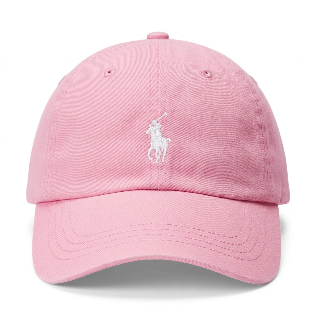 Boné Polo RL Classic - Pink Fuchsia Small Pony Branco
