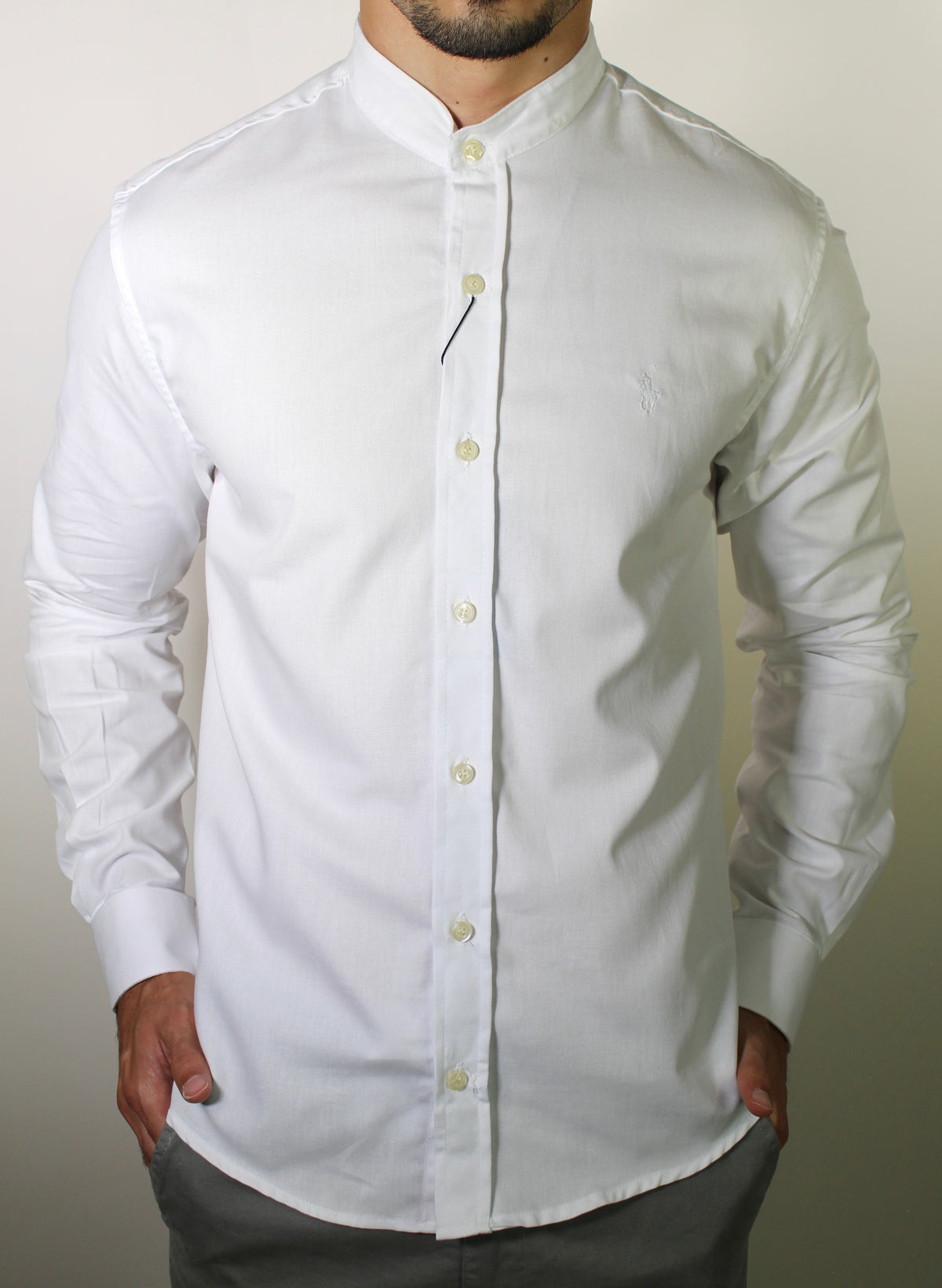 Camisa RL Manga Longa Gola Padre - Branca