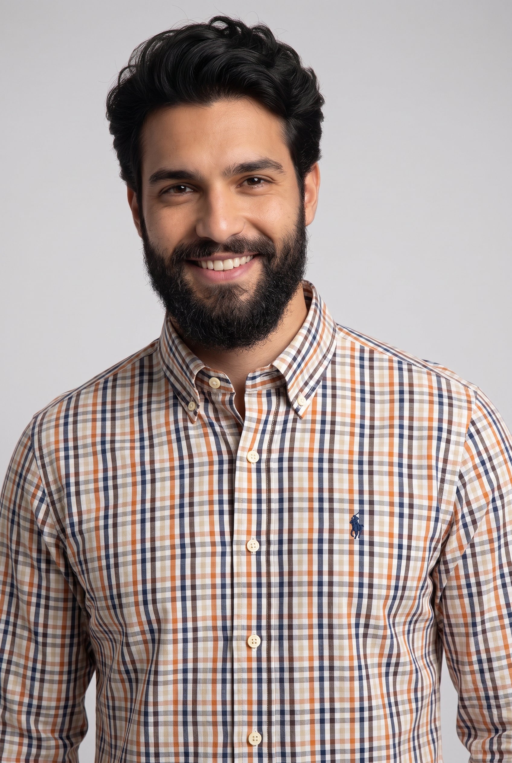 Camisa Social RL Longa - Aberdeen Xadrez Check Tons Terrosos