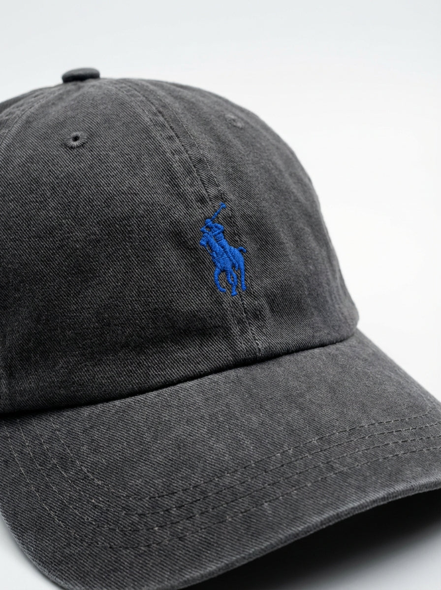 Boné Polo RL Classic - Chumbo Small Pony Azul