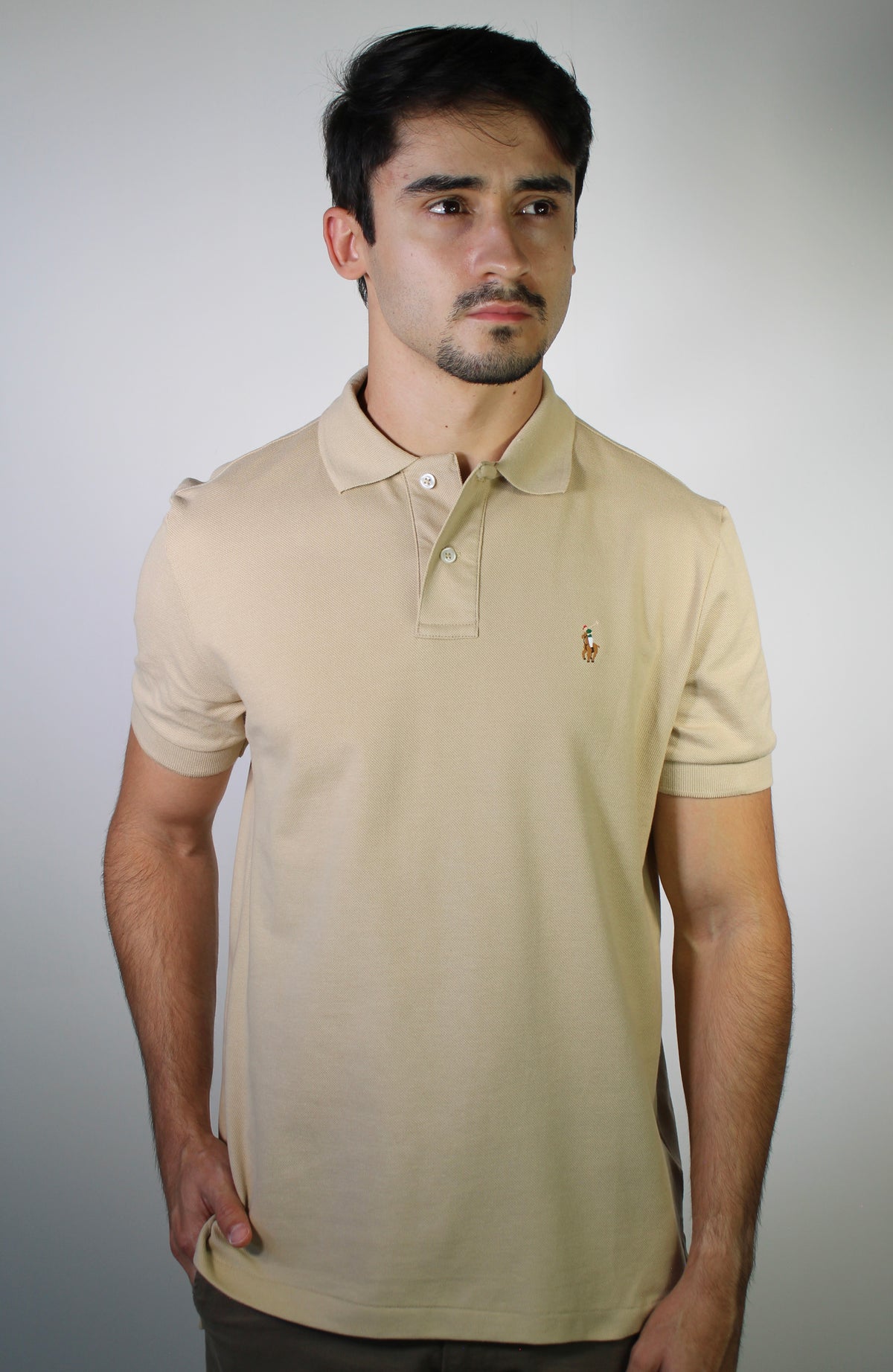 Camisa Gola Polo RL - Cáqui Small Pony Colorido