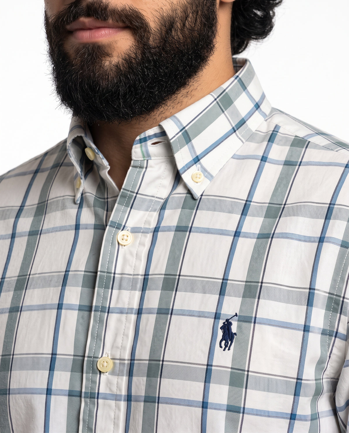 Camisa RL Manga Longa - Canterbury Check Xadrez Verde Oliva e Azul