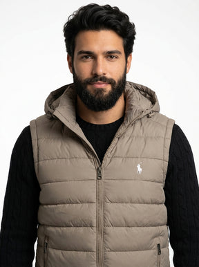 Colete RL Puffer City Heat - Bege Acinzentado