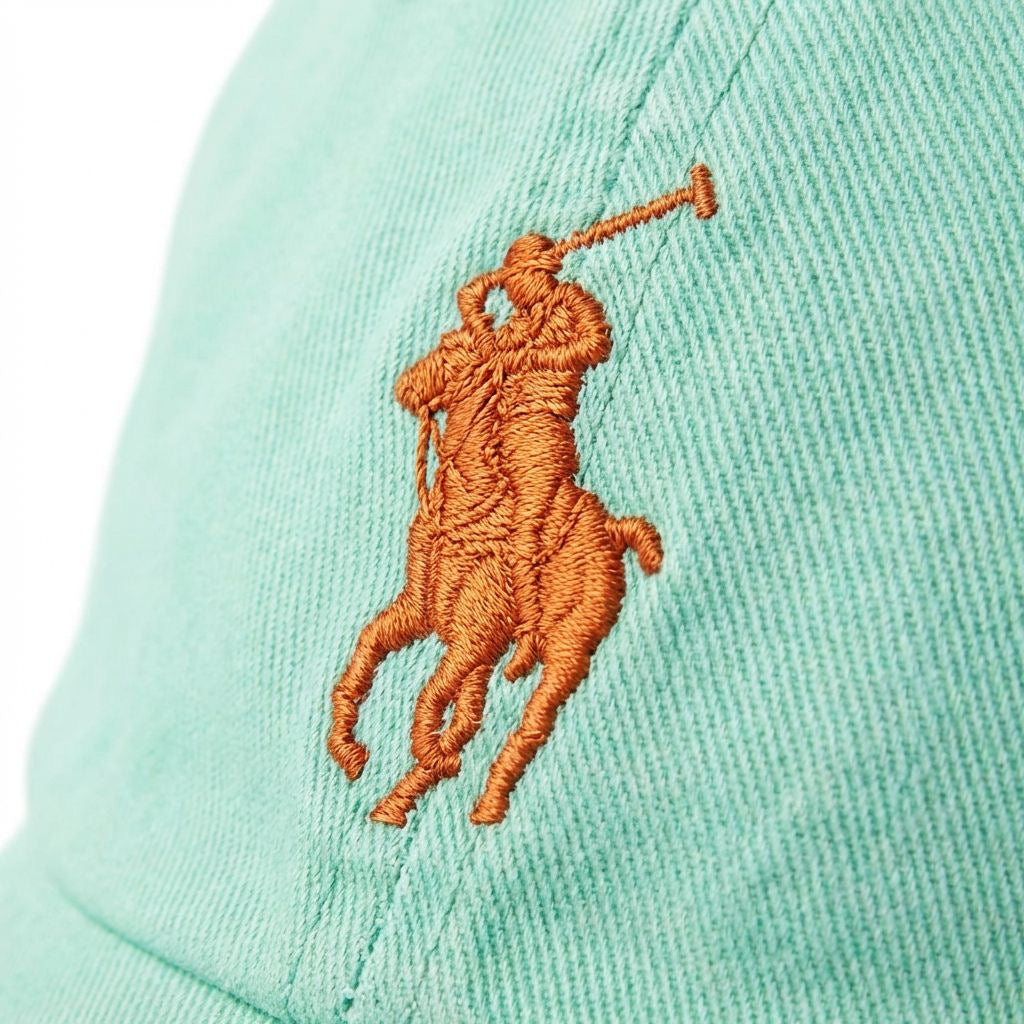 Boné Polo RL Classic - Verde Água Small Pony Laranja