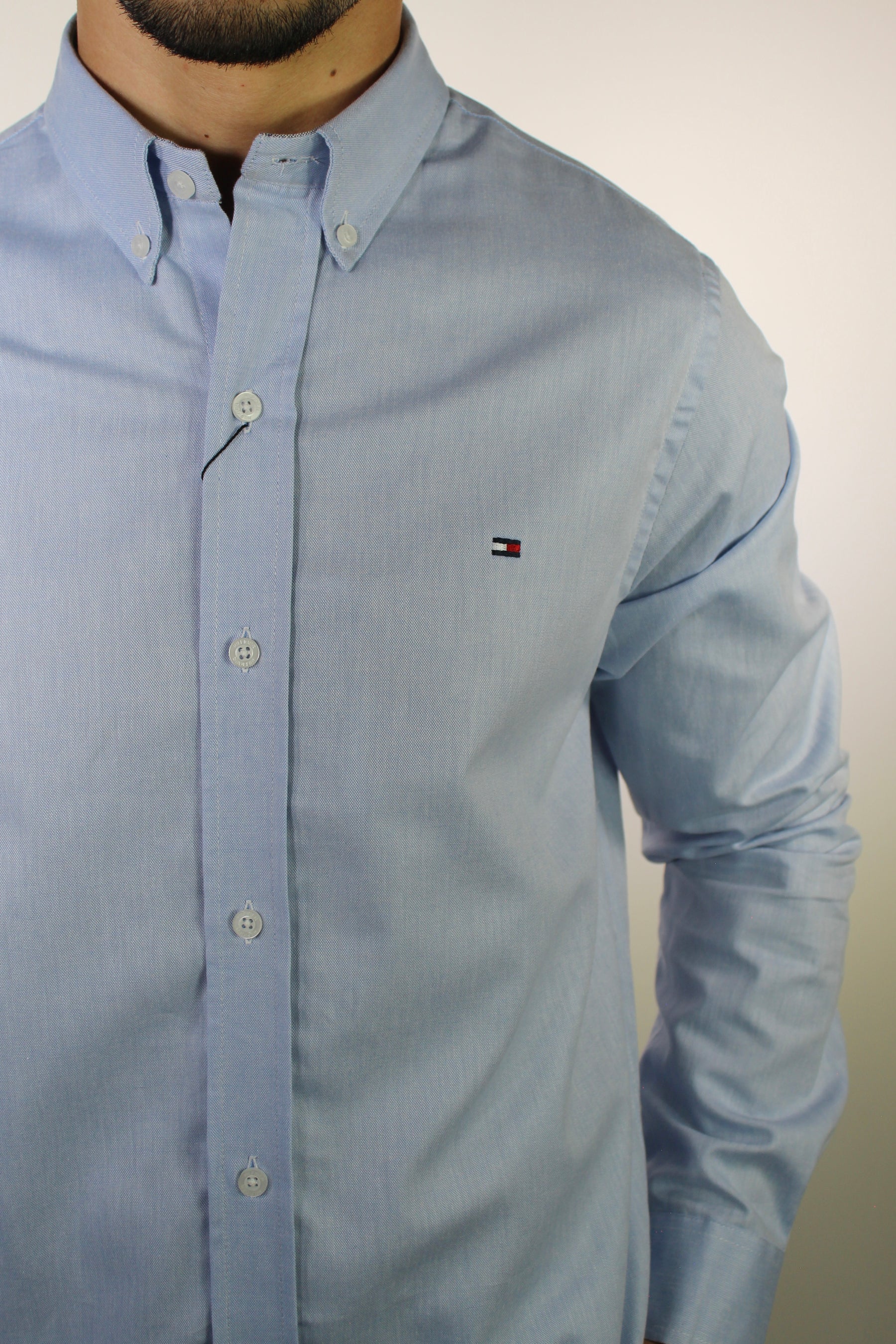 Camisa Social Lisa Manga Longa TH Classic  - Azul Bebê Mescla