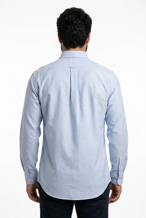Camisa Social Lisa RL Manga Longa - Azul Bebê Mescla
