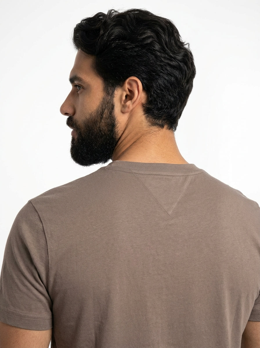 Camiseta TH Side Logo Flag Est. 1985 - Café