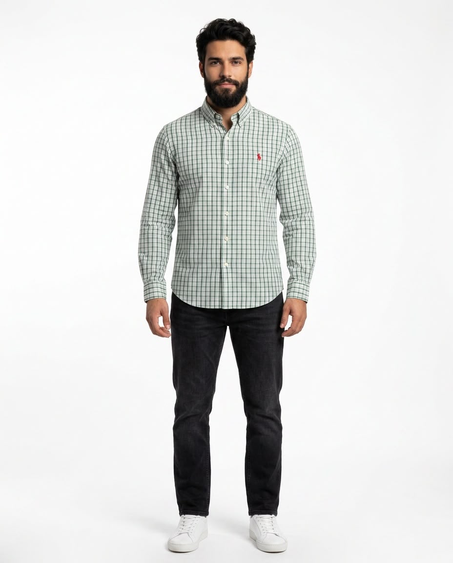 Camisa RL Manga Longa - Warwick Check Xadrez Verde