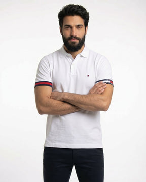 Camisa Gola Polo TH Sleeve Stripe - Branca