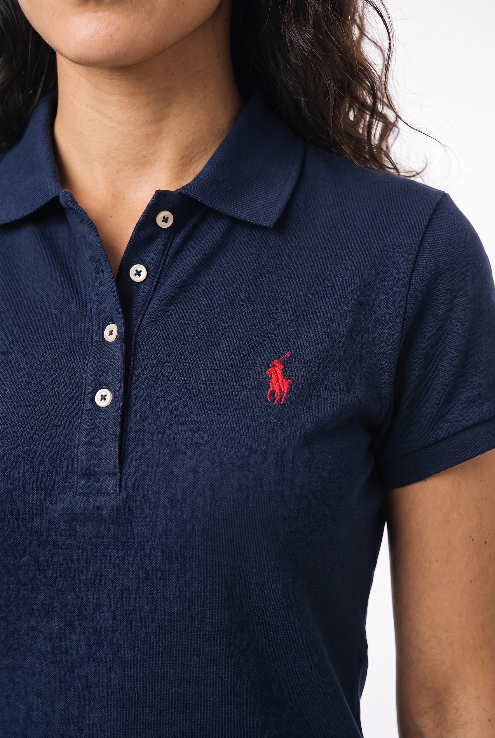 Gola Polo Feminina RL Palm Club - Azul Marinho Small Pony Vermelho