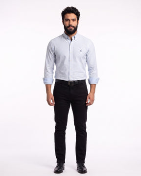 Camisa RL Manga Longa - Harrogate Streak Listrada Azul