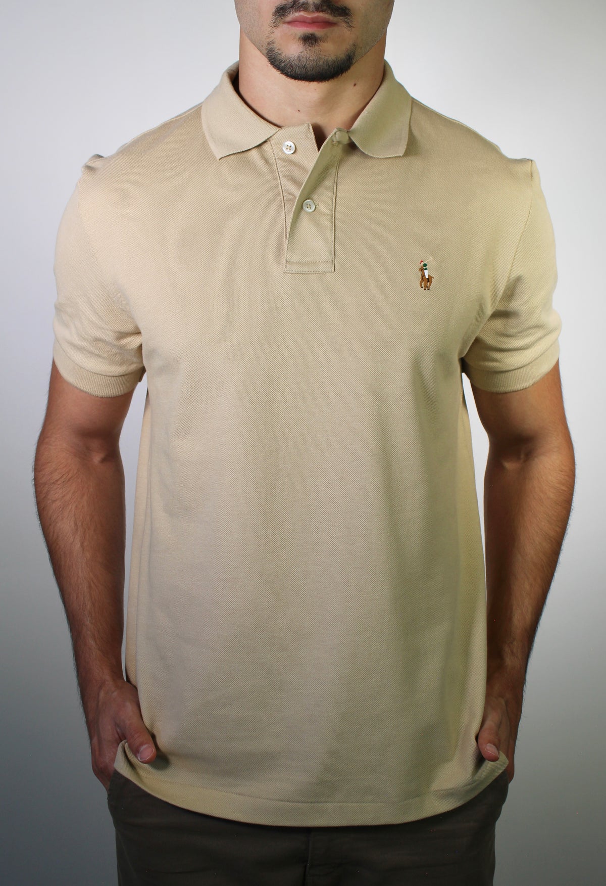 Camisa Gola Polo RL - Cáqui Small Pony Colorido