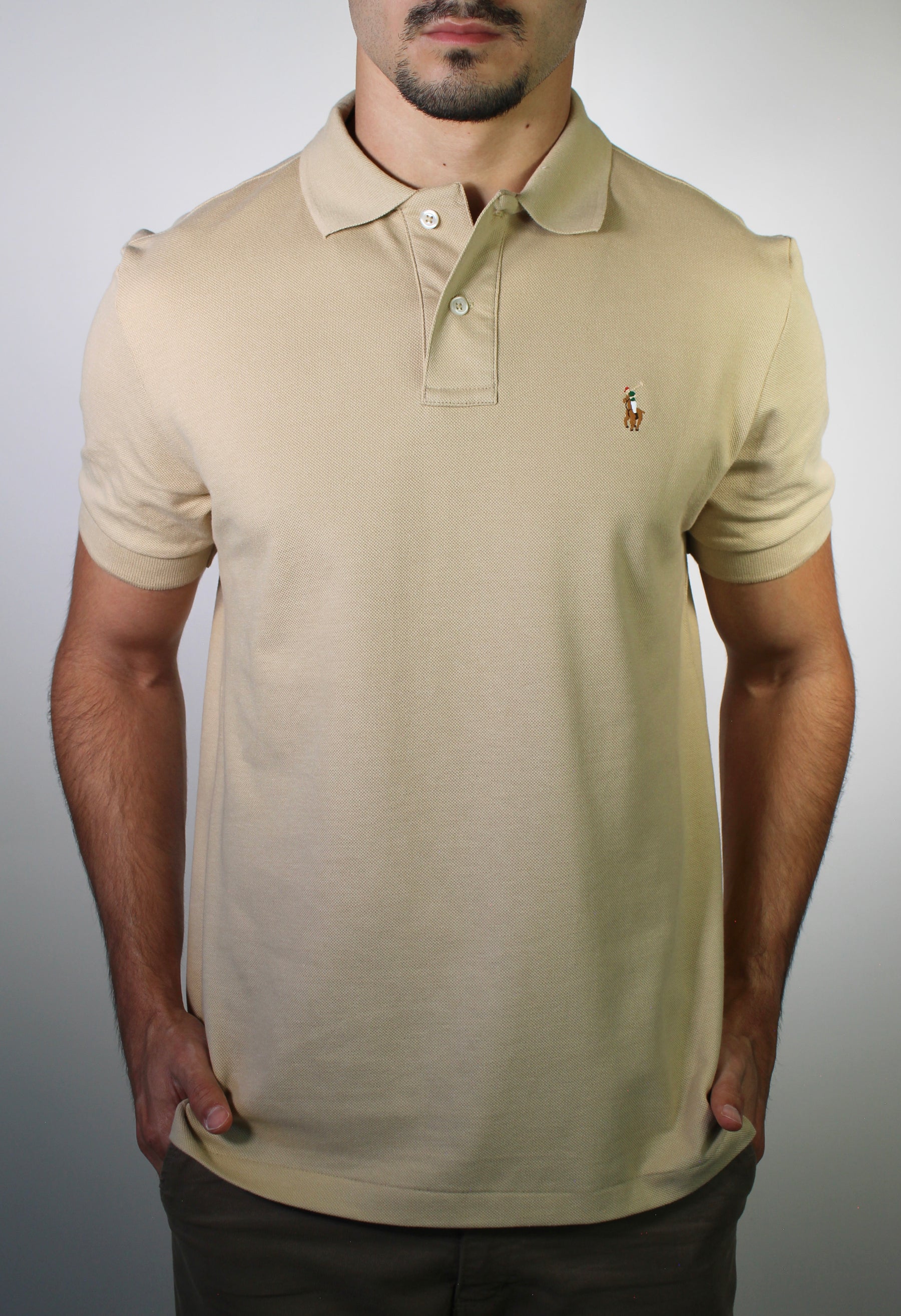 Camisa Gola Polo RL - Cáqui Small Pony Colorido