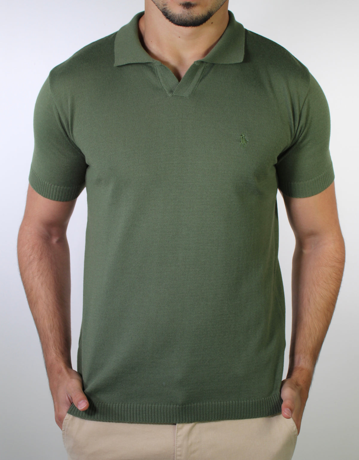 Camisa RL Polo Tricot Gola V - Verde Musgo