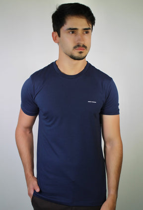 Camiseta AX Side Logo Line - Azul Marinho