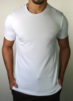 Camiseta AX Round Side Logo - Branca