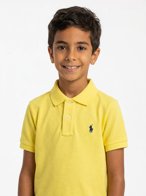 Camisa Gola Polo Infantil RL - Amarela Small Pony Azul