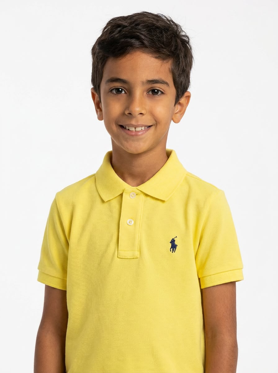 Camisa Gola Polo Infantil RL - Amarela Small Pony Azul