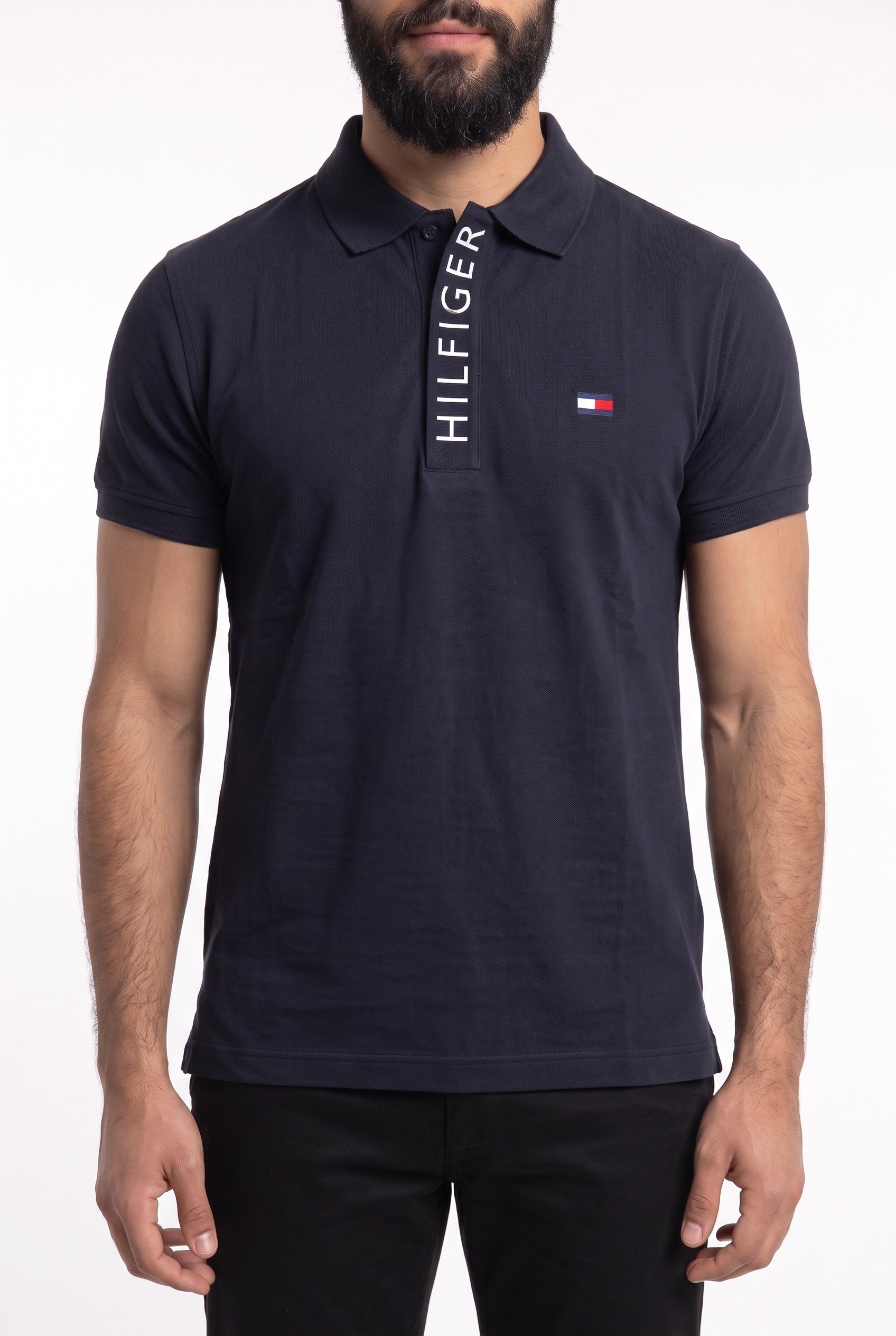 Camisa Gola Polo TH Statement Line - Azul Marinho