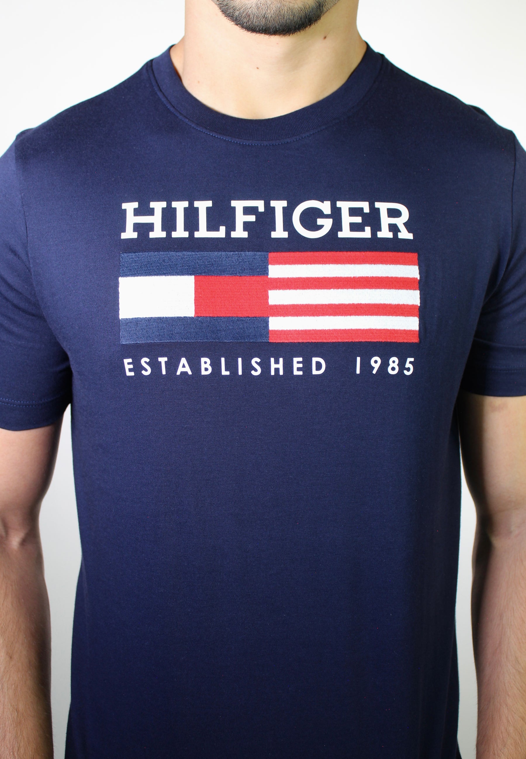 Camiseta TH Hilfiger Established 1985 USA Flag - Azul Marinho