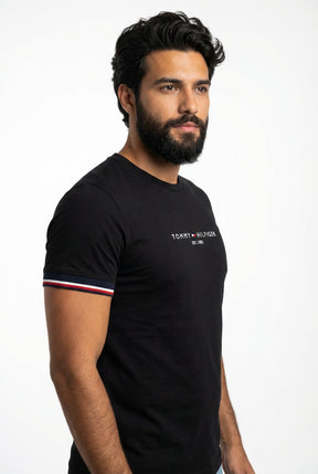 Camiseta TH Est. 1985 Band Sleeve - Preta