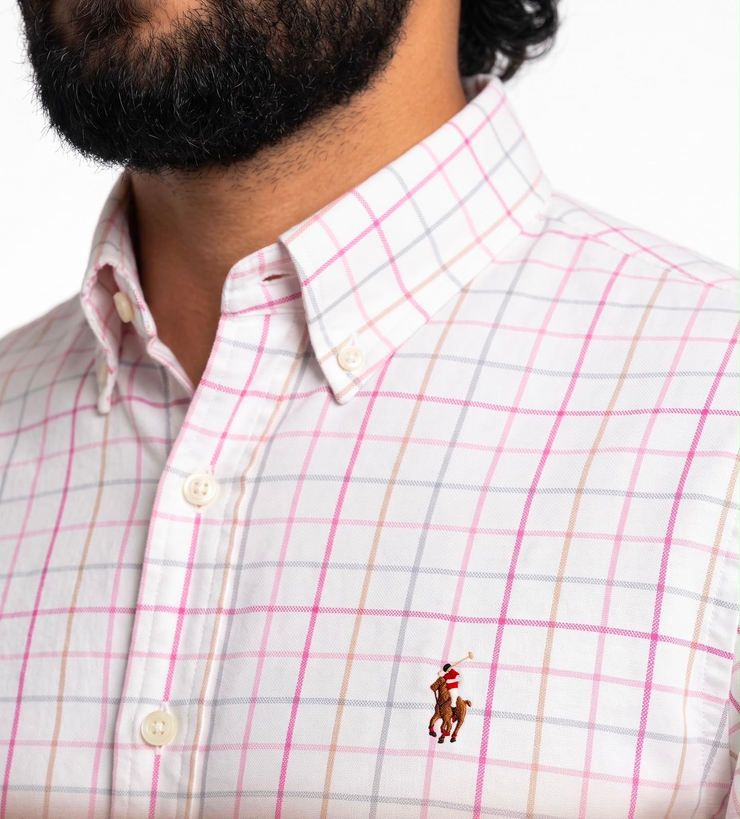 Camisa Manga Curta RL - Brighton Check Xadrez Rosa