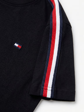 Camiseta TH Shoulder Stripe - Preta