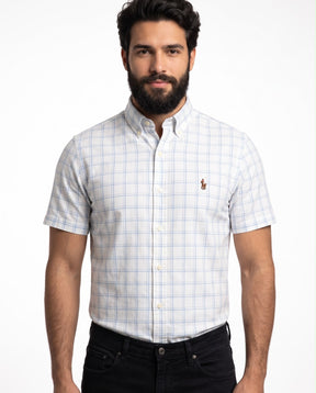 Camisa Manga Curta RL - Liverpool Classic Xadrez Azul