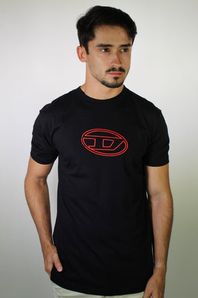 Camiseta DSL Emblem Red Stitch - Preta