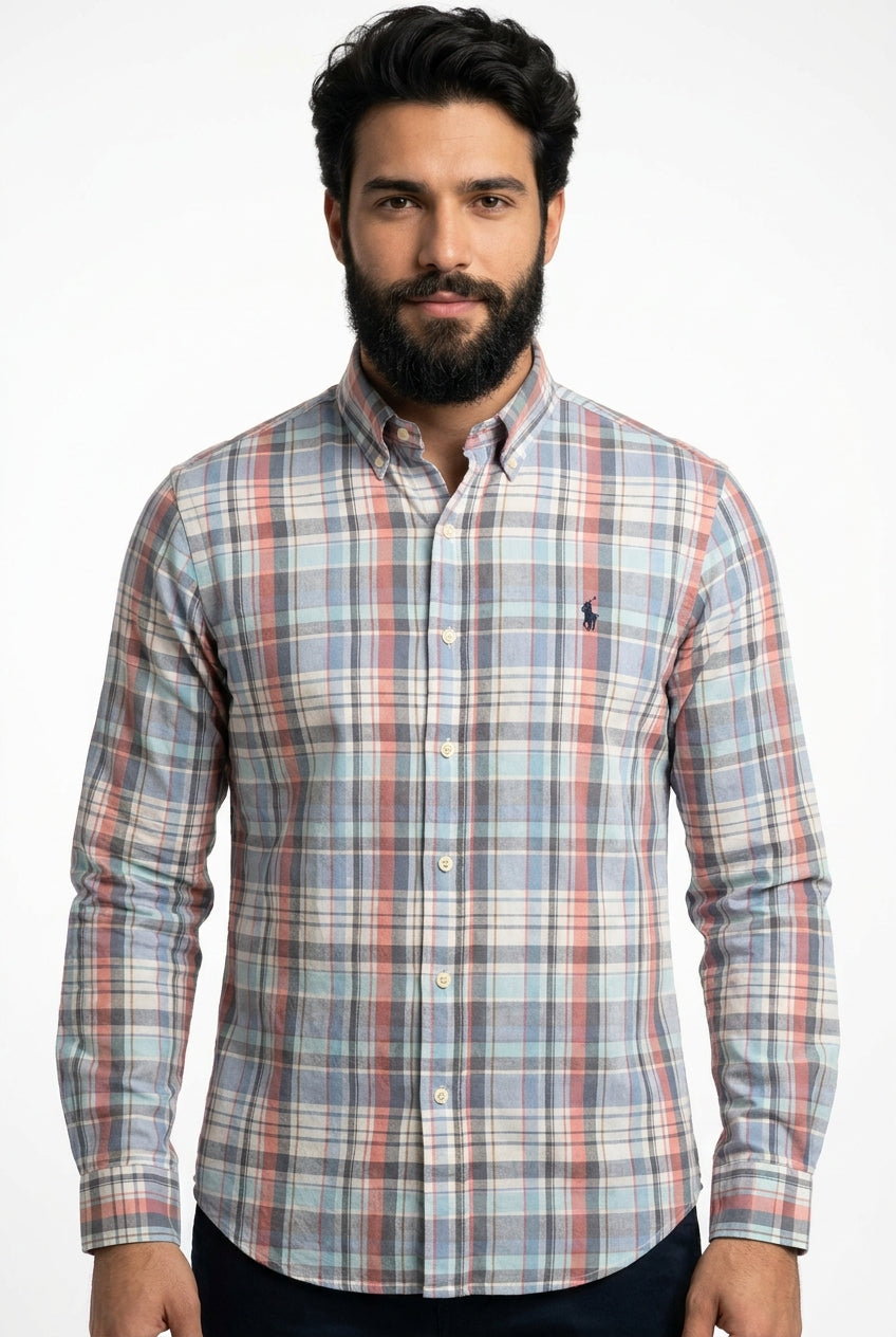 Camisa Social RL Manga Longa - Xadrez Grid Vintage