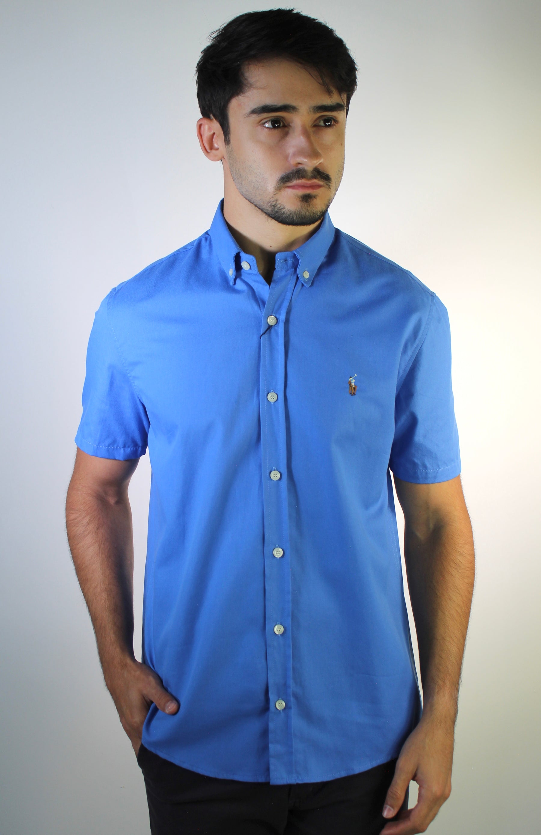 Camisa Social Manga Curta RL - Azul Celeste