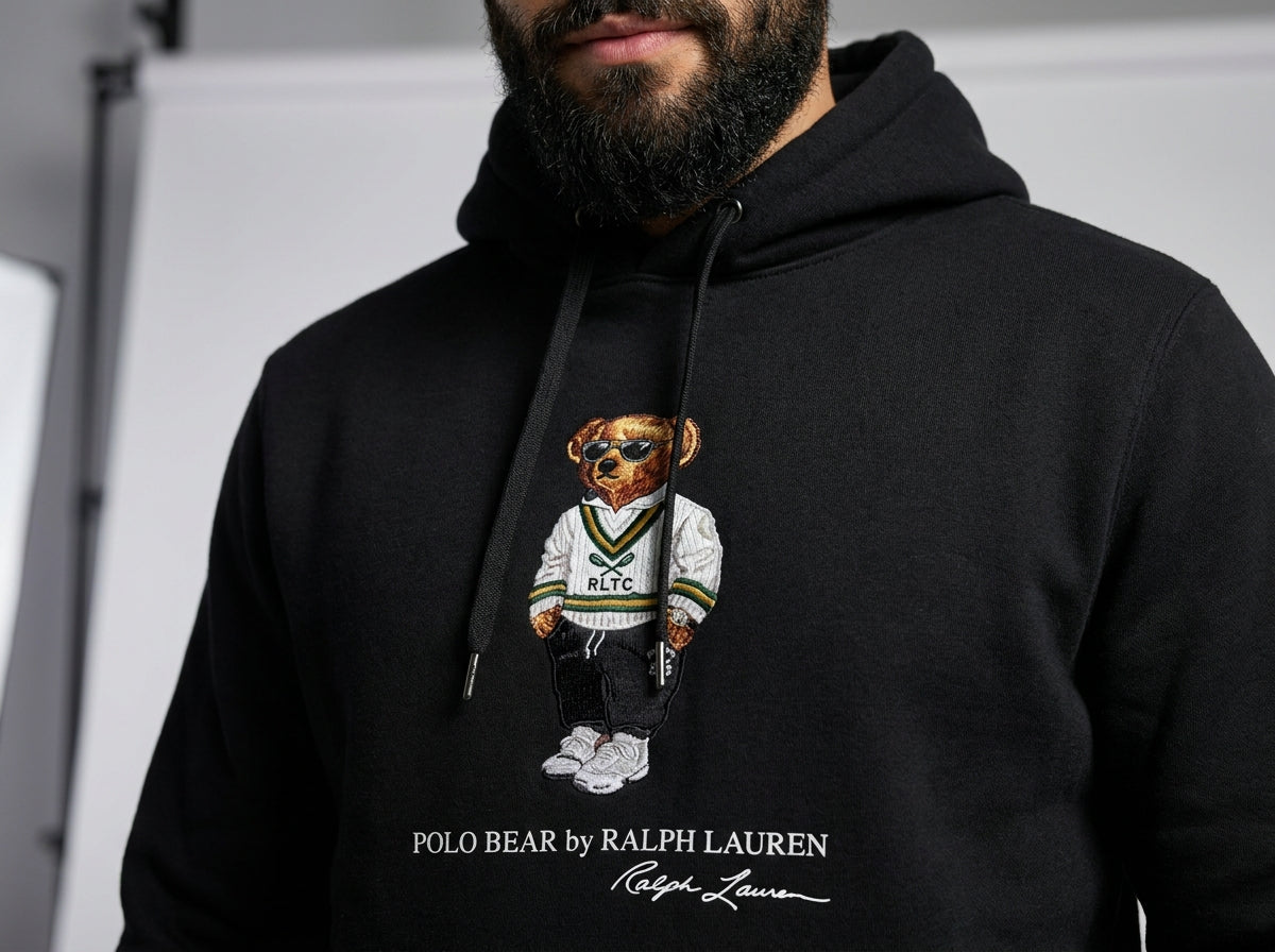 Moletom RL Polo Bear Hooded Sweatshirt - Preto