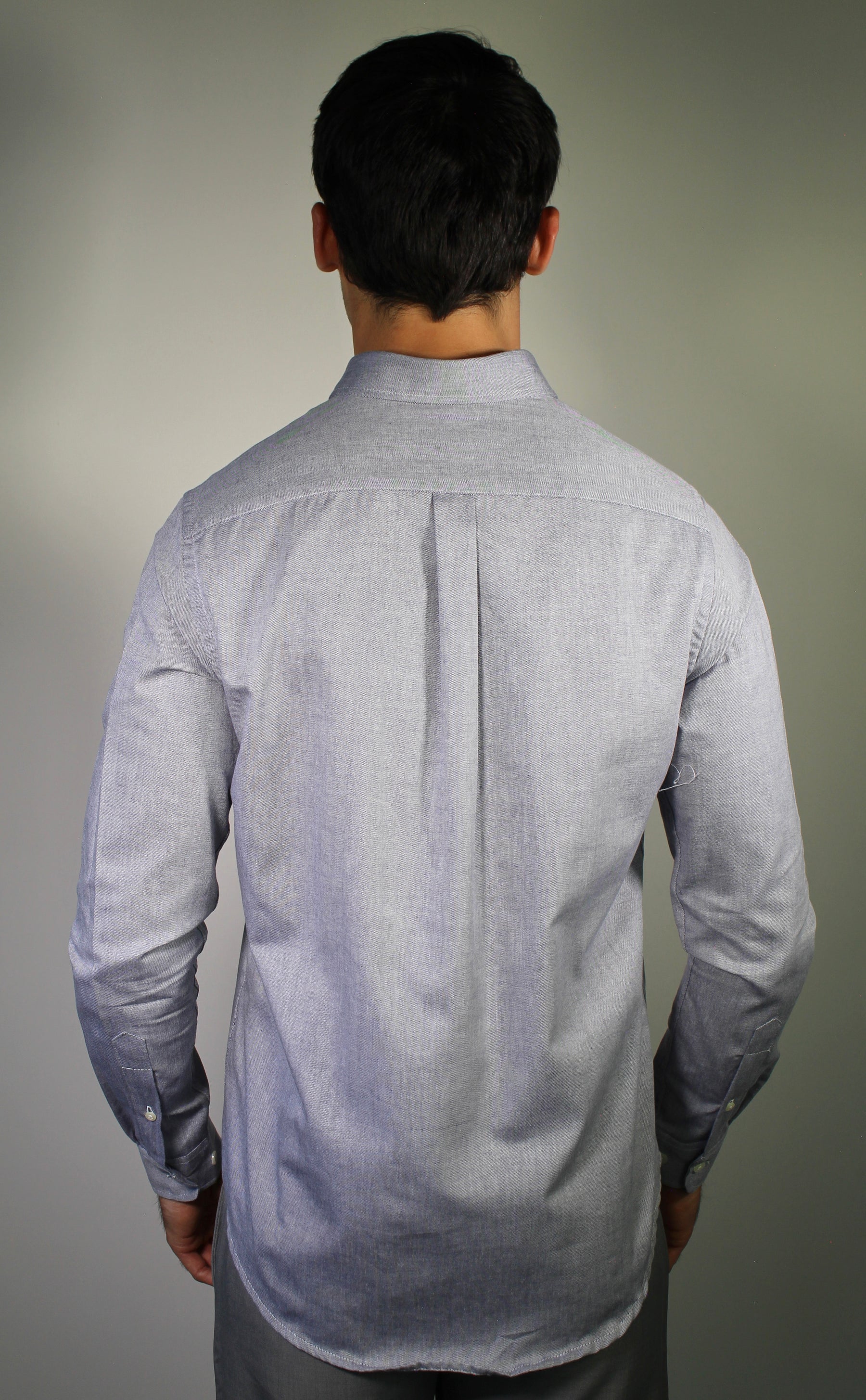 Camisa Social Lisa RL Manga Longa - Cinza Mescla