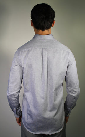 Camisa Social Lisa RL Manga Longa - Cinza Mescla