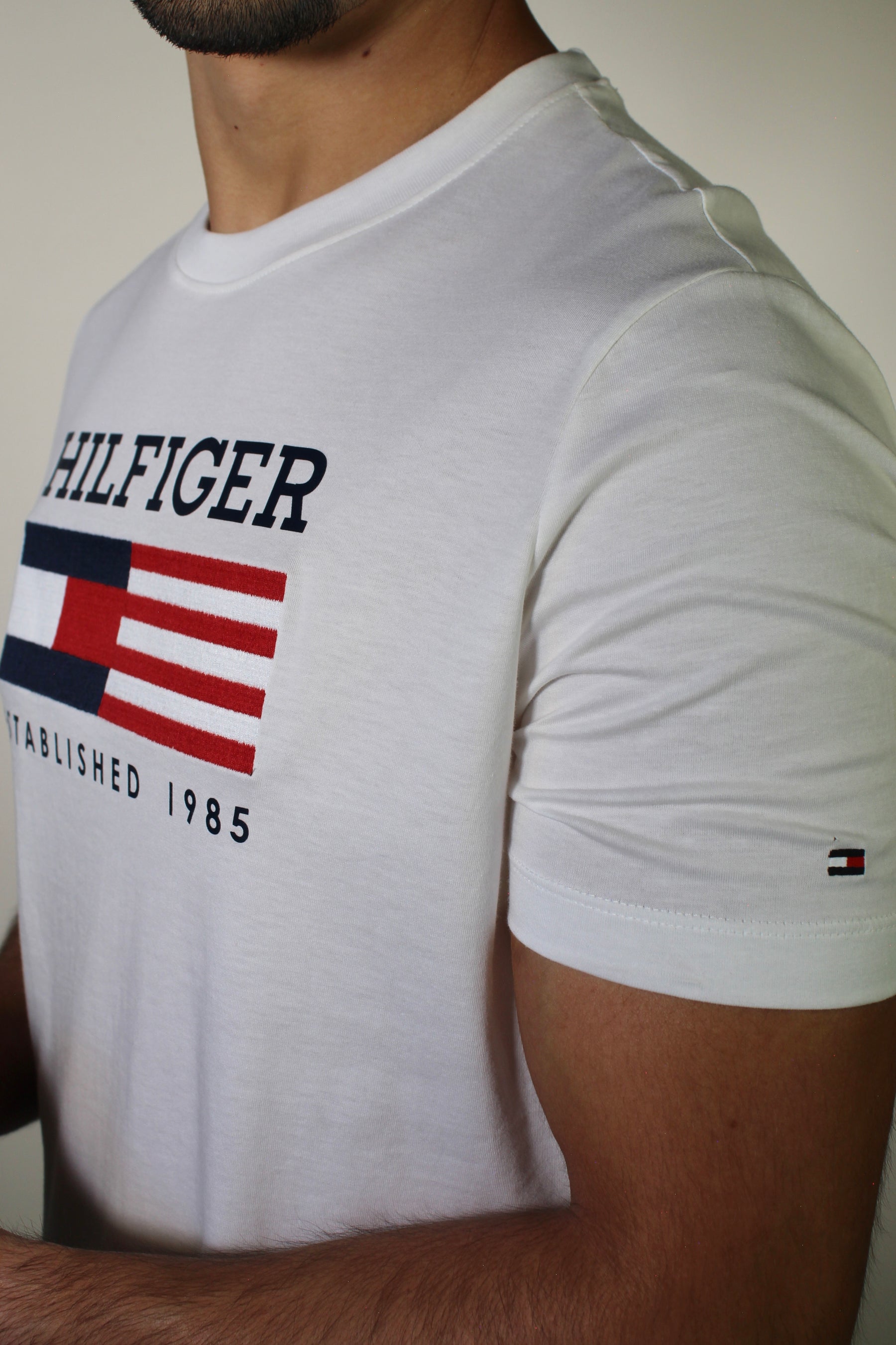 Camiseta TH Hilfiger Established 1985 USA Flag - Branca