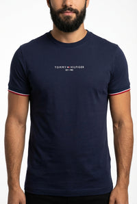 Camiseta TH Est. 1985 Band Sleeve - Azul Marinho