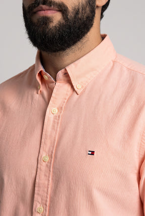 Camisa Social Lisa Manga Longa TH Classic  - Salmão