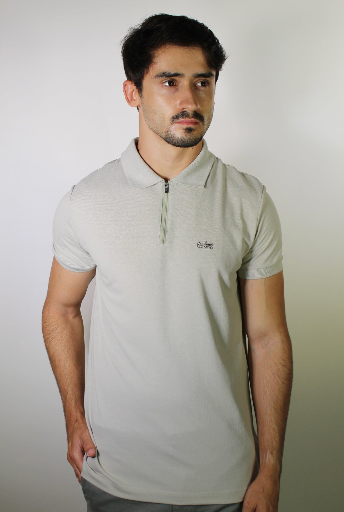 Camisa Gola Polo LCT Front Zipper - Areia