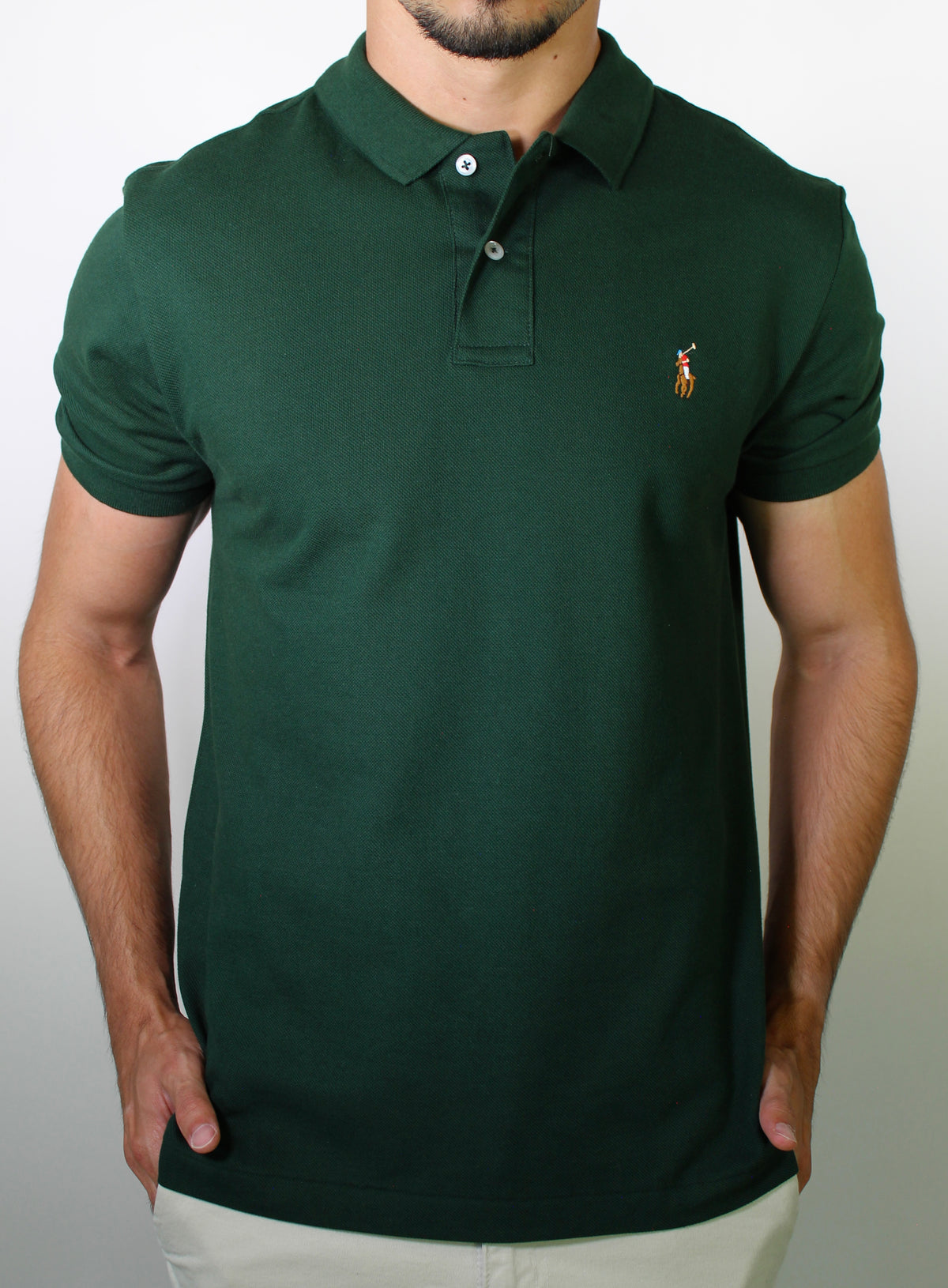 Camisa Gola Polo RL - Verde Floresta Small Pony Colorido
