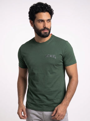 Camiseta DSL Outline Stitch Logo - Verde Musgo