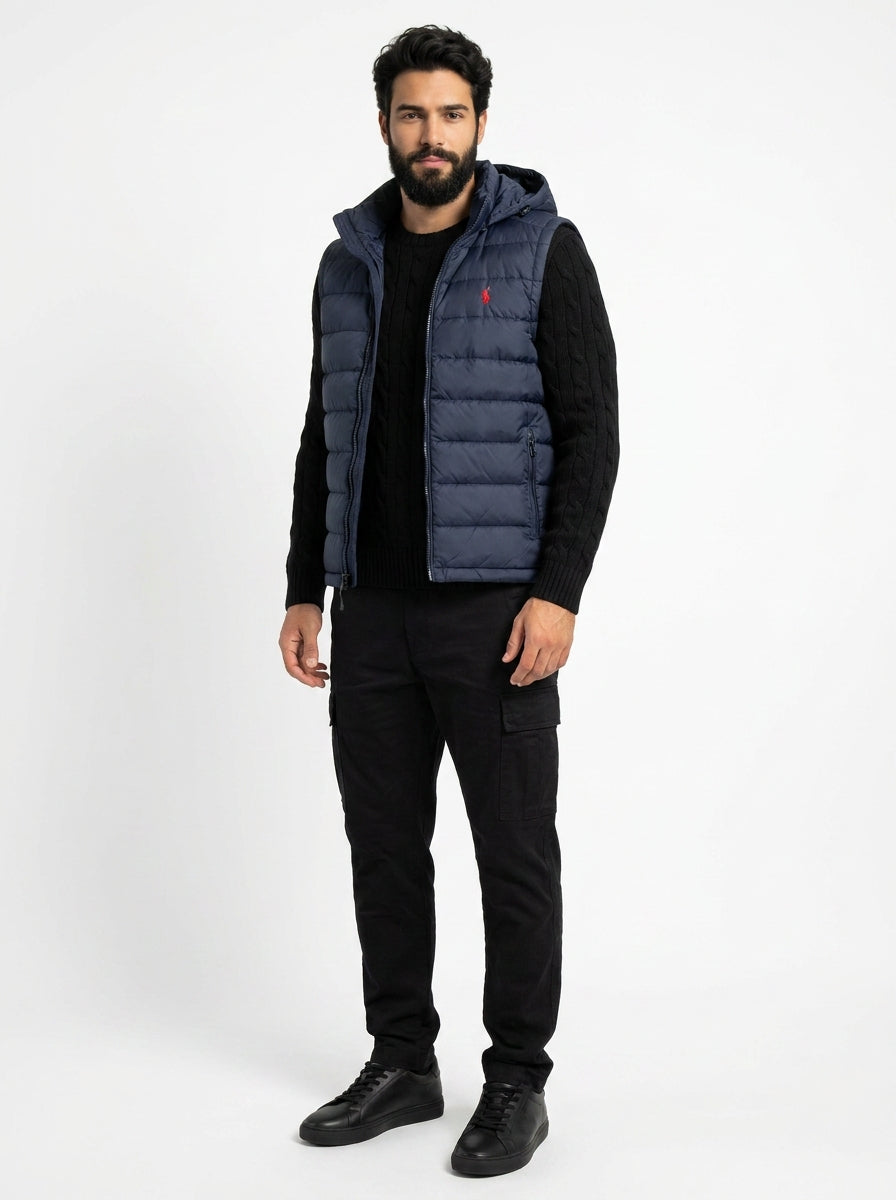Colete RL Puffer City Heat - Azul Marinho