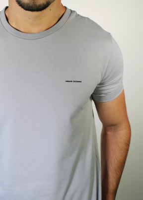 Camiseta AX Side Logo Line - Cinza