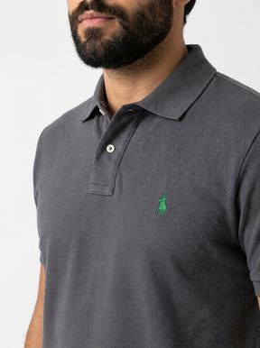 Camisa Gola Polo RL - Chumbo Small Pony Verde