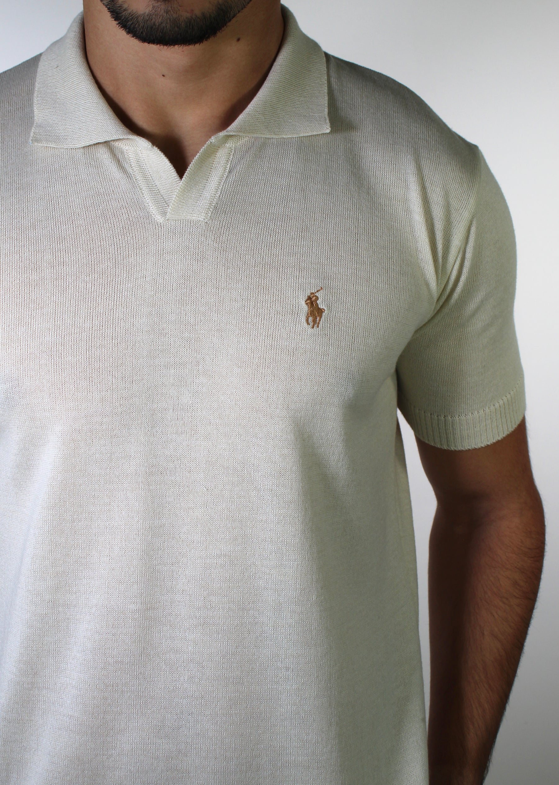 Camisa RL Polo Tricot Gola V - Creme