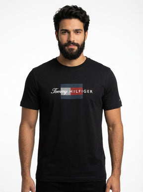 Camiseta TH Grid Flag Urban Concept - Preta