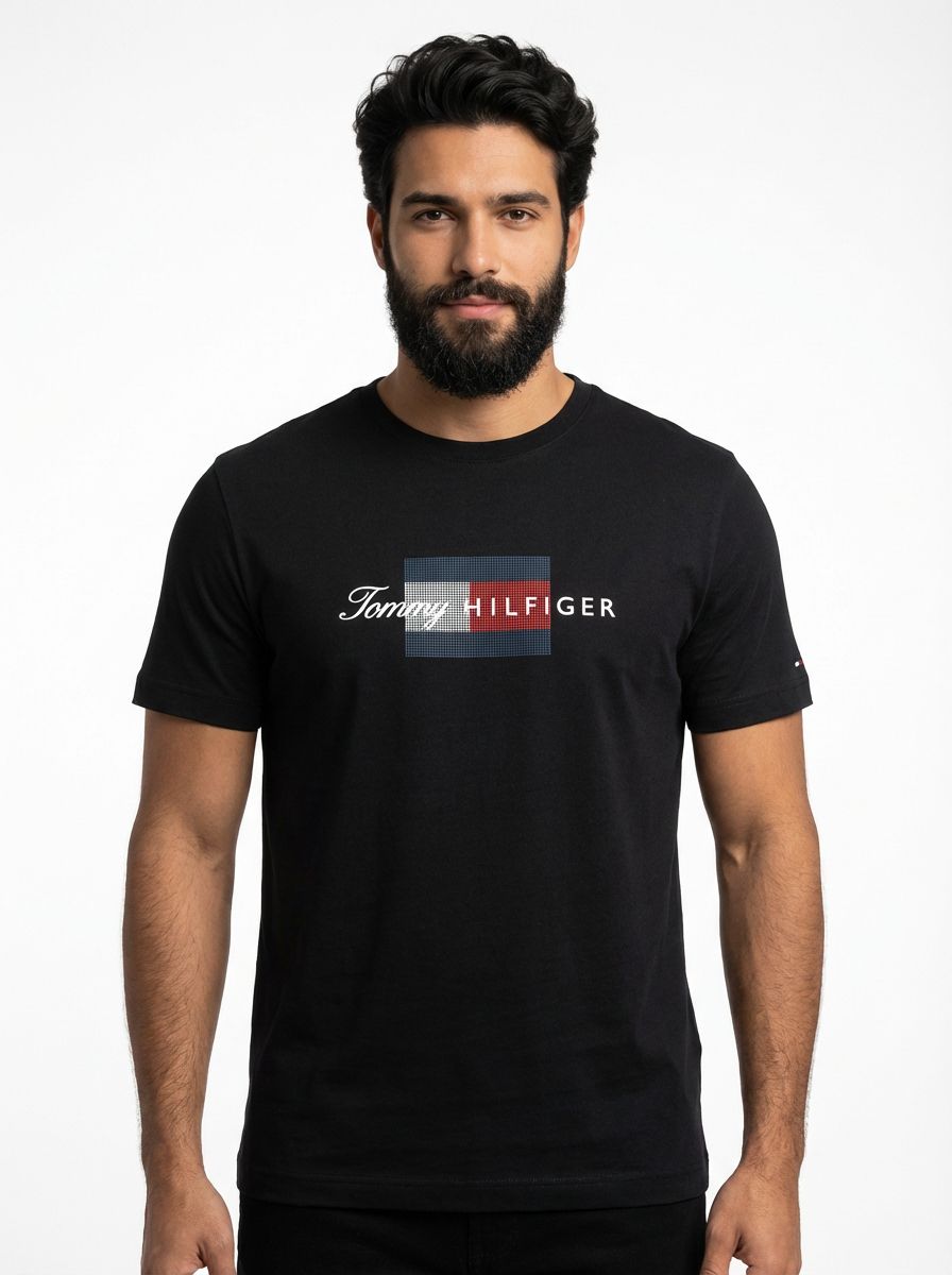 Camiseta TH Grid Flag Urban Concept - Preta