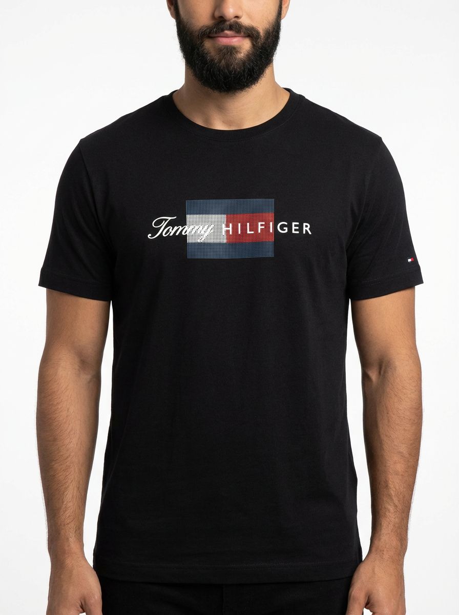 Camiseta TH Grid Flag Urban Concept - Preta